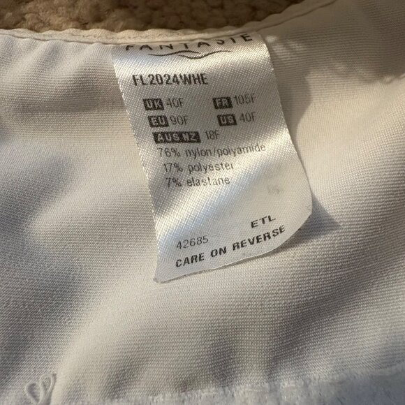 Fantasie FL2024 Rebecca Molded Underwired Full Cup Bra Size 40F Lace Accent Nylo - Picture 2 of 3